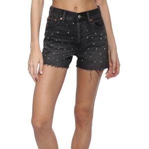 Levi's Wedgie Shorts Black Studs Rhinestone 26 NWT
